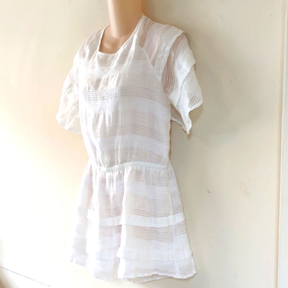 J.O.A. Los Angeles Sheer Woven Linen Blend Short Romper - Picture 7 of 16